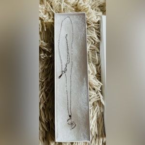 Brand new White gold plated gem heart necklace!